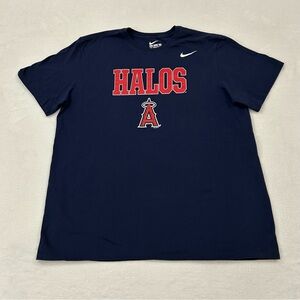 The Nike Tee MLB Los Angeles LA Anaheim Angels Halos Navy Blue Shirt Men’s L/XL